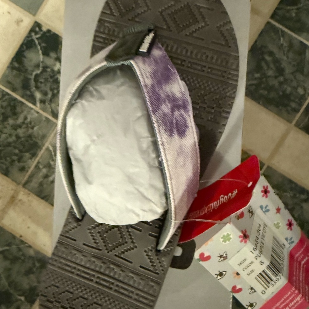 Muk Luks Purple and Gray Sandals